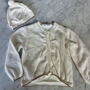 Mayoral Cream Cardigan and Hat Set